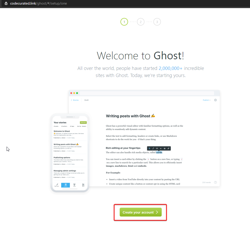 Setting up self-hosted Ghost