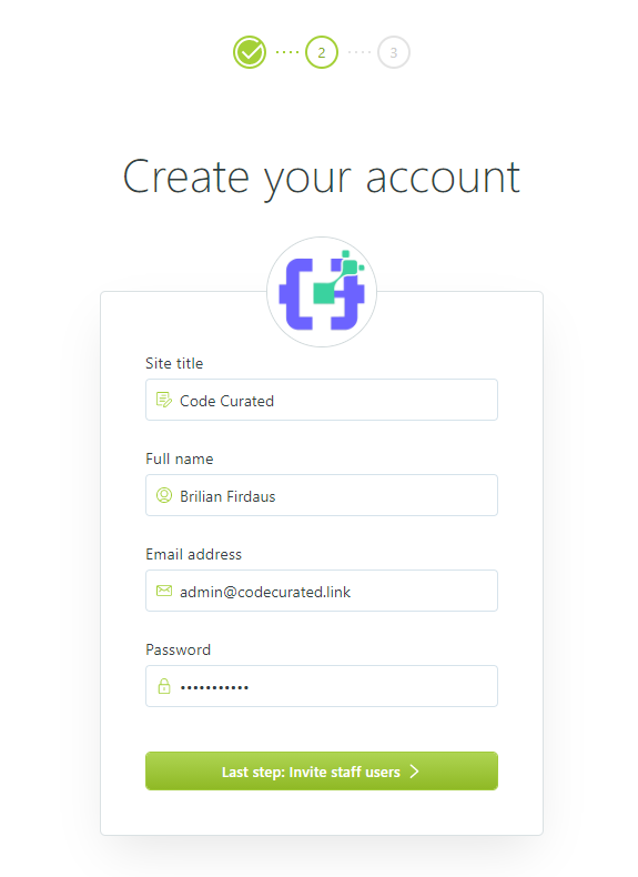Creating admin account for self-hosted Ghost